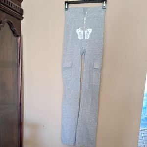 Butterfly Pants By Blush Mark Womens High Waist Flare Gray Size XS